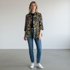 Gump's San Francisco Statement Art‎ Jacket Medium Bold Multicolor Abstract